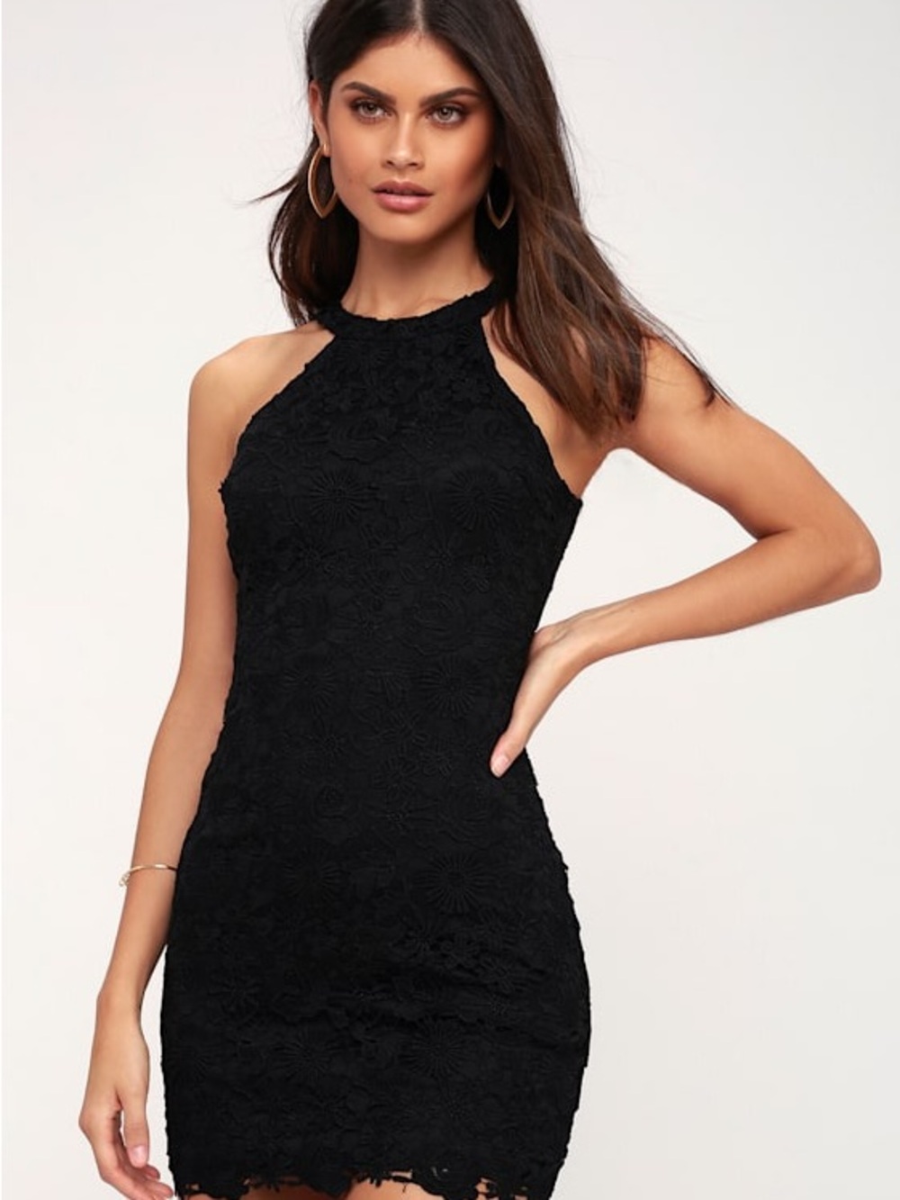 Lulus Love Poem Black Lace Mini Dress size XS